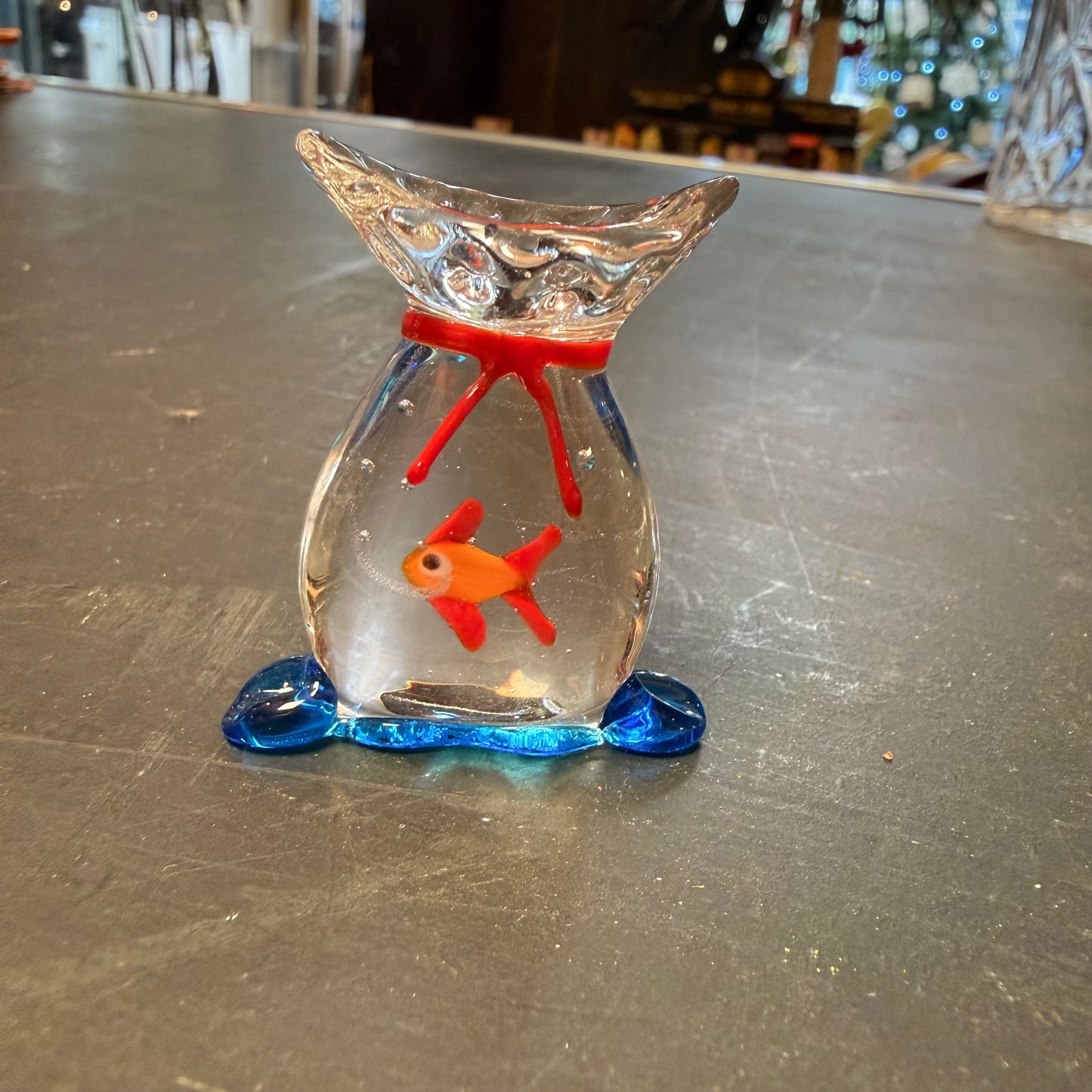 Italian Murano Glass Unusual Art Glass Fish Aquarium Figure with Bubbles