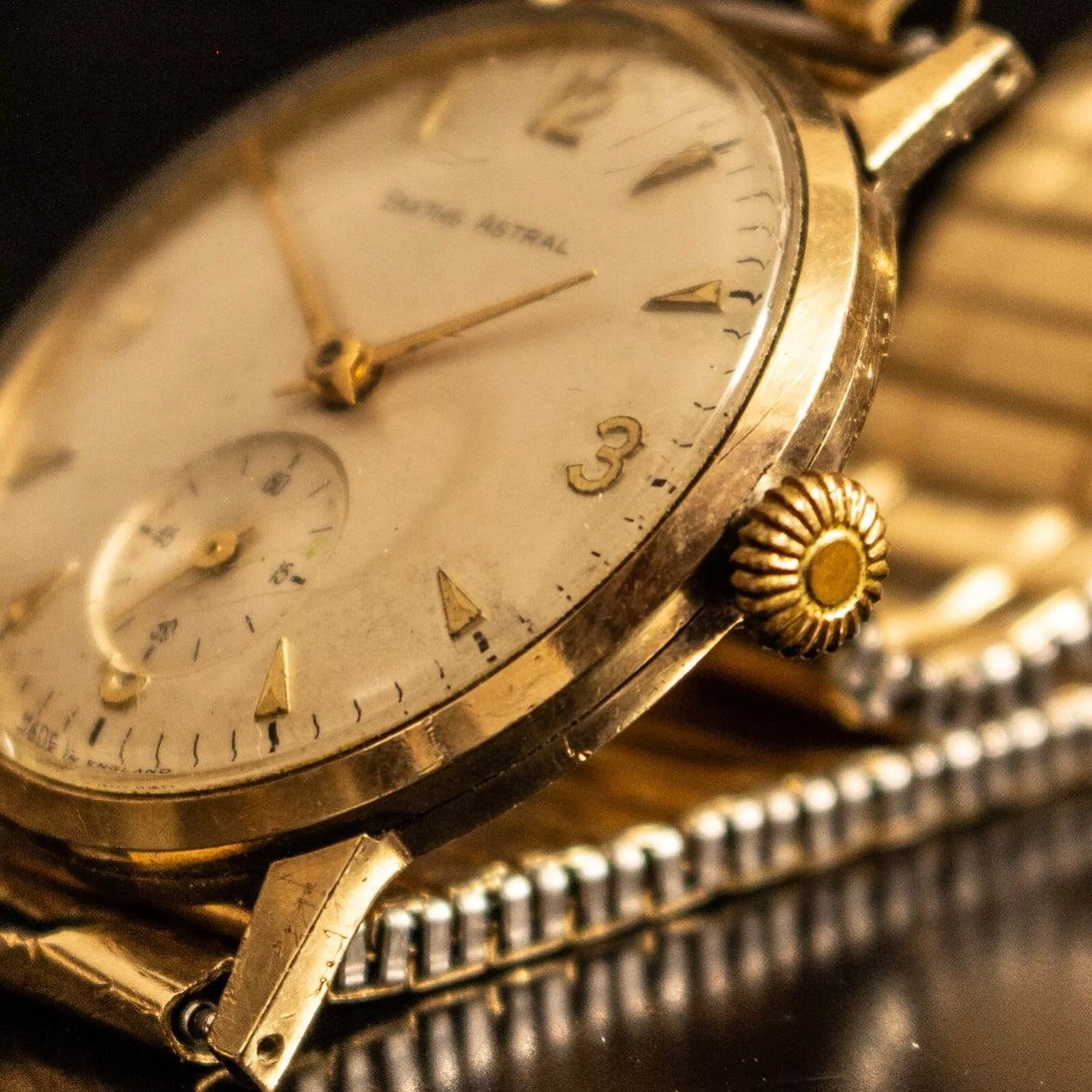 Vintage Smiths Astral 9ct Gold Watch Made In England