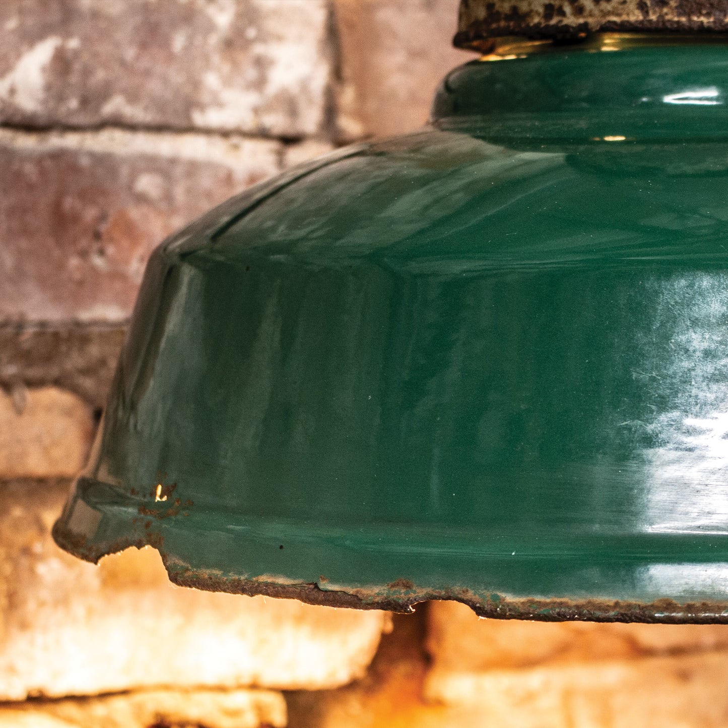Vintage Walsall Electrical Industrial Green Enamel Shade Light Converted
