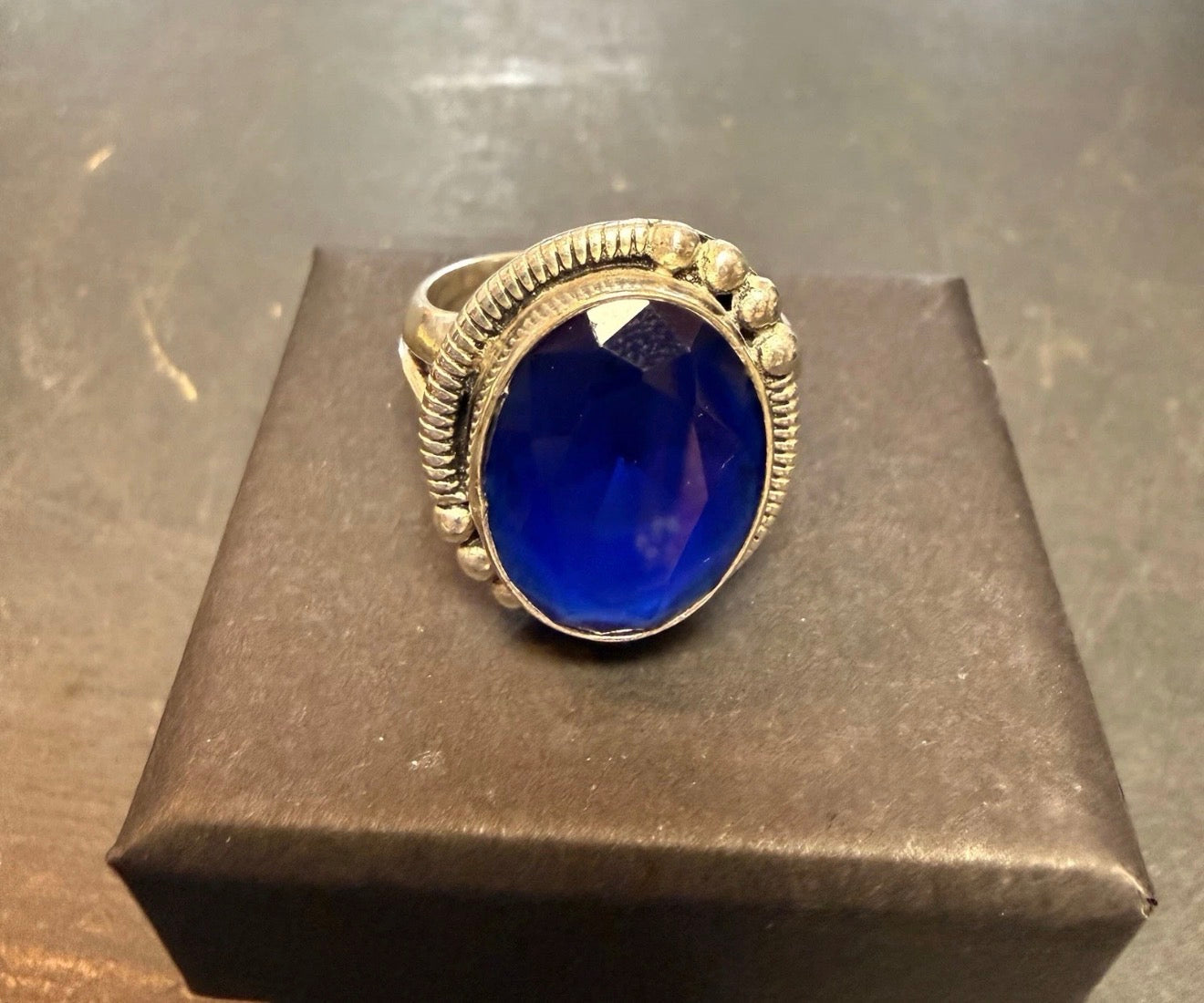 925 Deep Blue Stoned Ring Co29