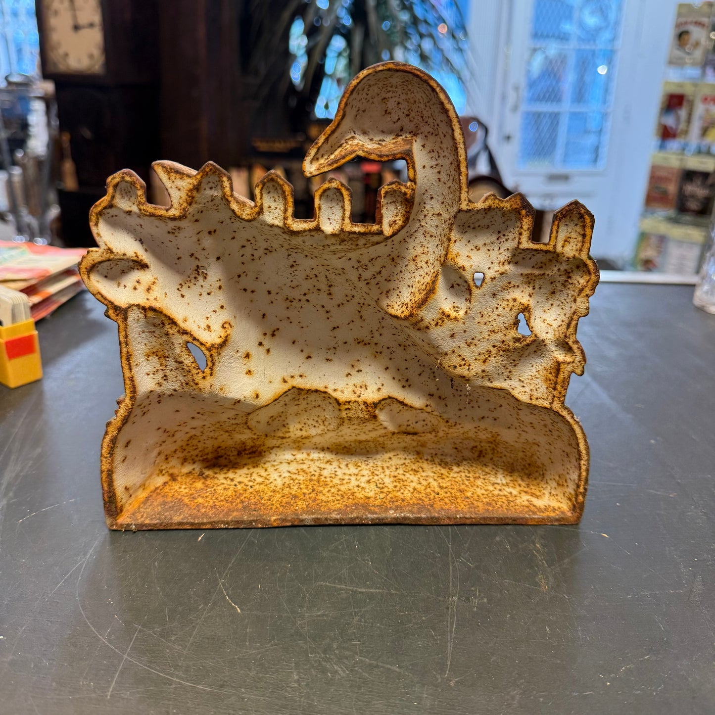 Cast iron duck door stop