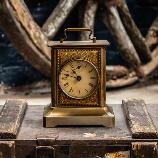 Antique Vintage Junghans Brass Mechanical Carriage Clock