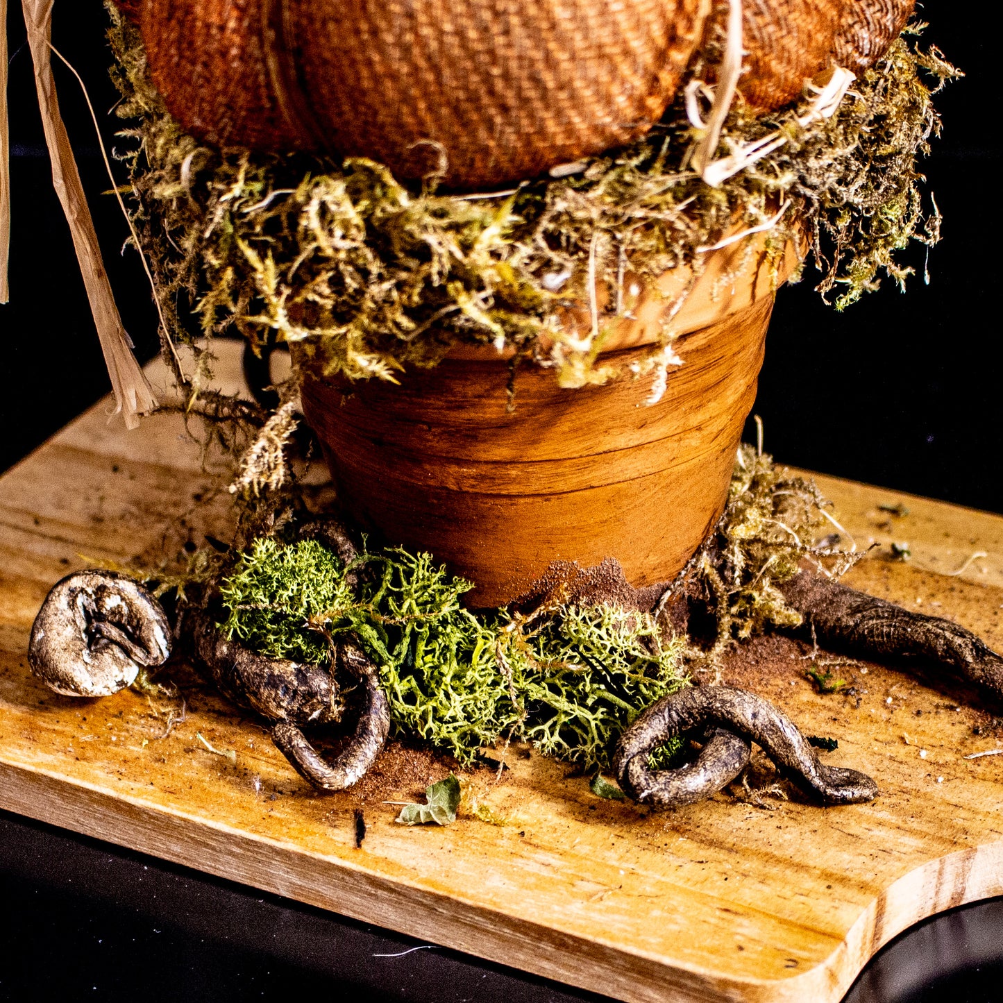Handmade Potted Pumpkin On A Board