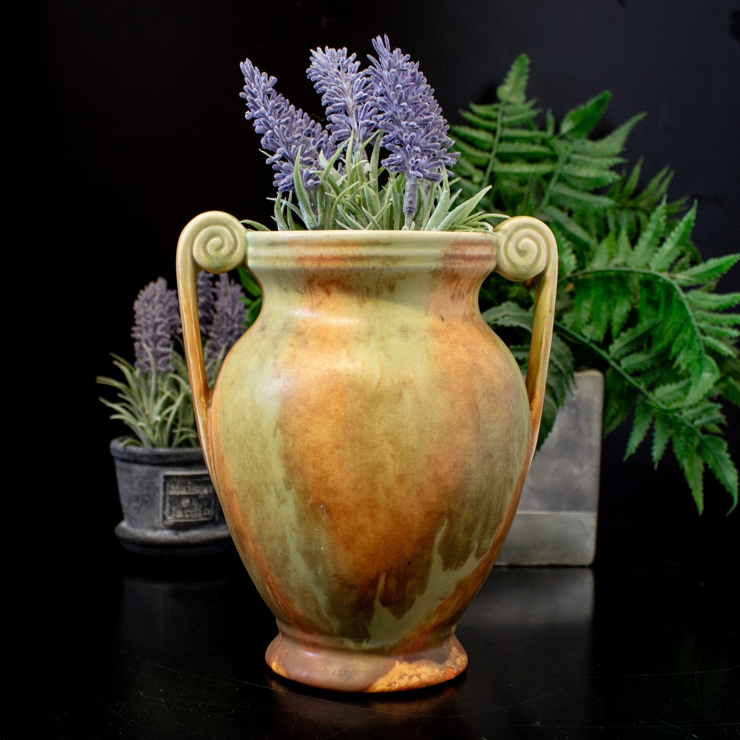 Vintage Shorter & Sons Pottery Art Deco Style Loop Handle Vase