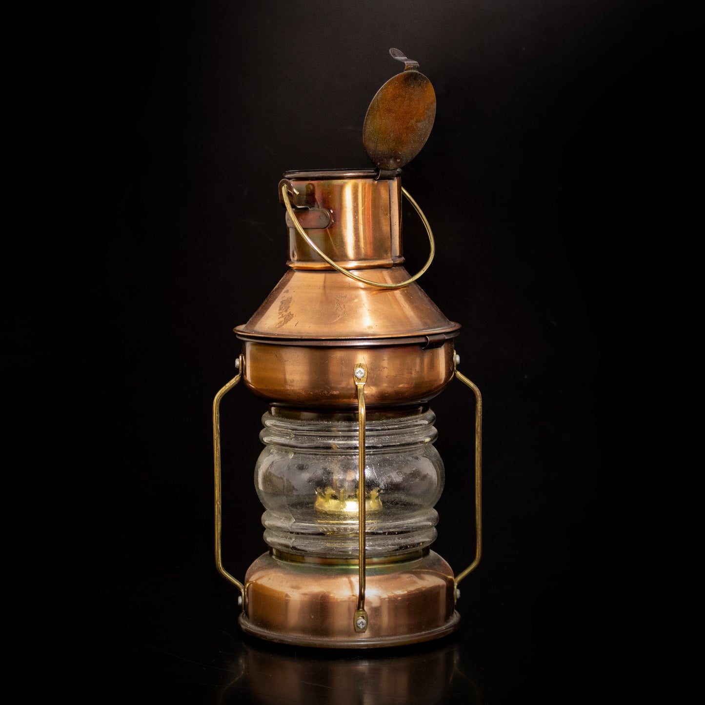 Vintage Style Copper / Brass Oil Lantern Lamp