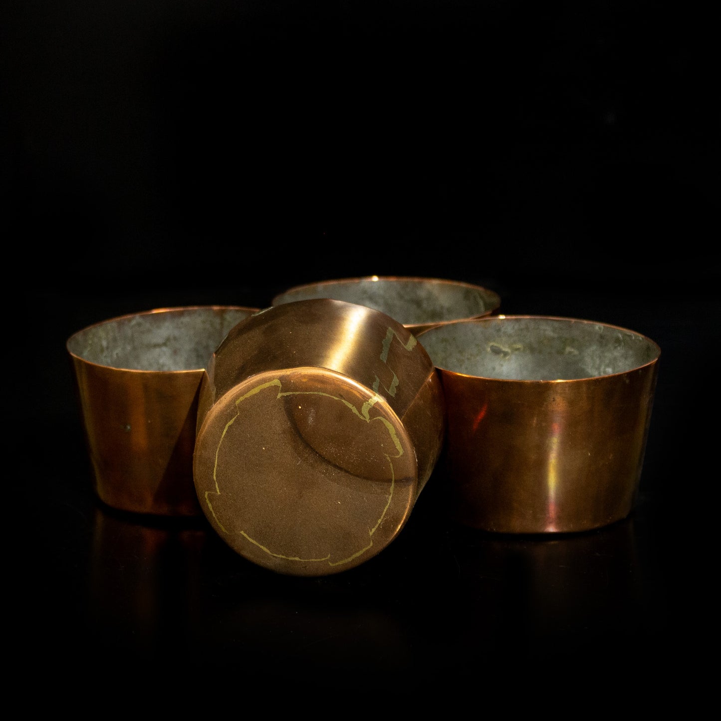 Vintage Set Of 4 Copper Jelly Moulds