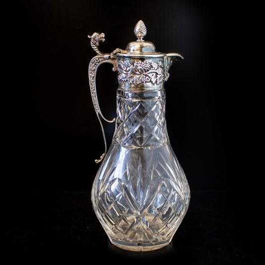 Antique Vintage Mappin & Webb Silver Plate Cut Glass Claret Jug