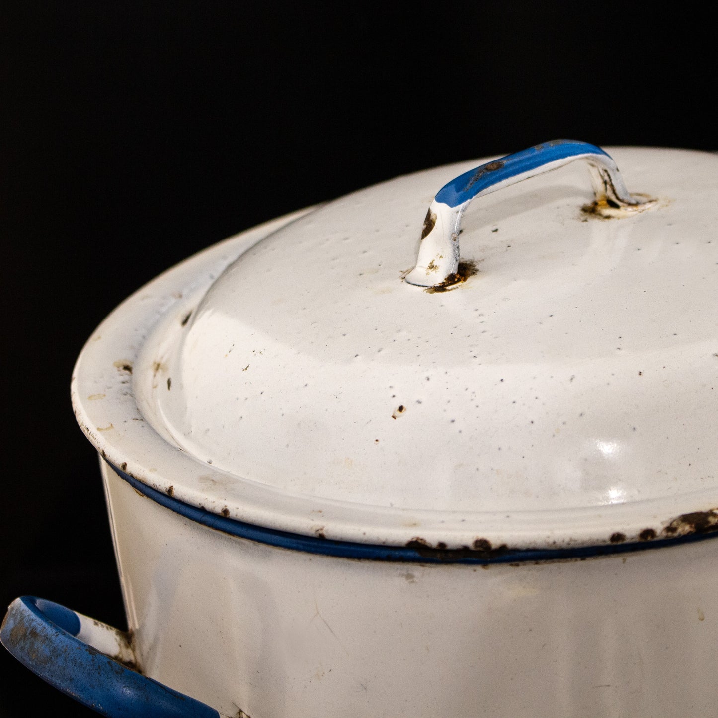 Vintage Enamel Flour Bin Container Storage Box