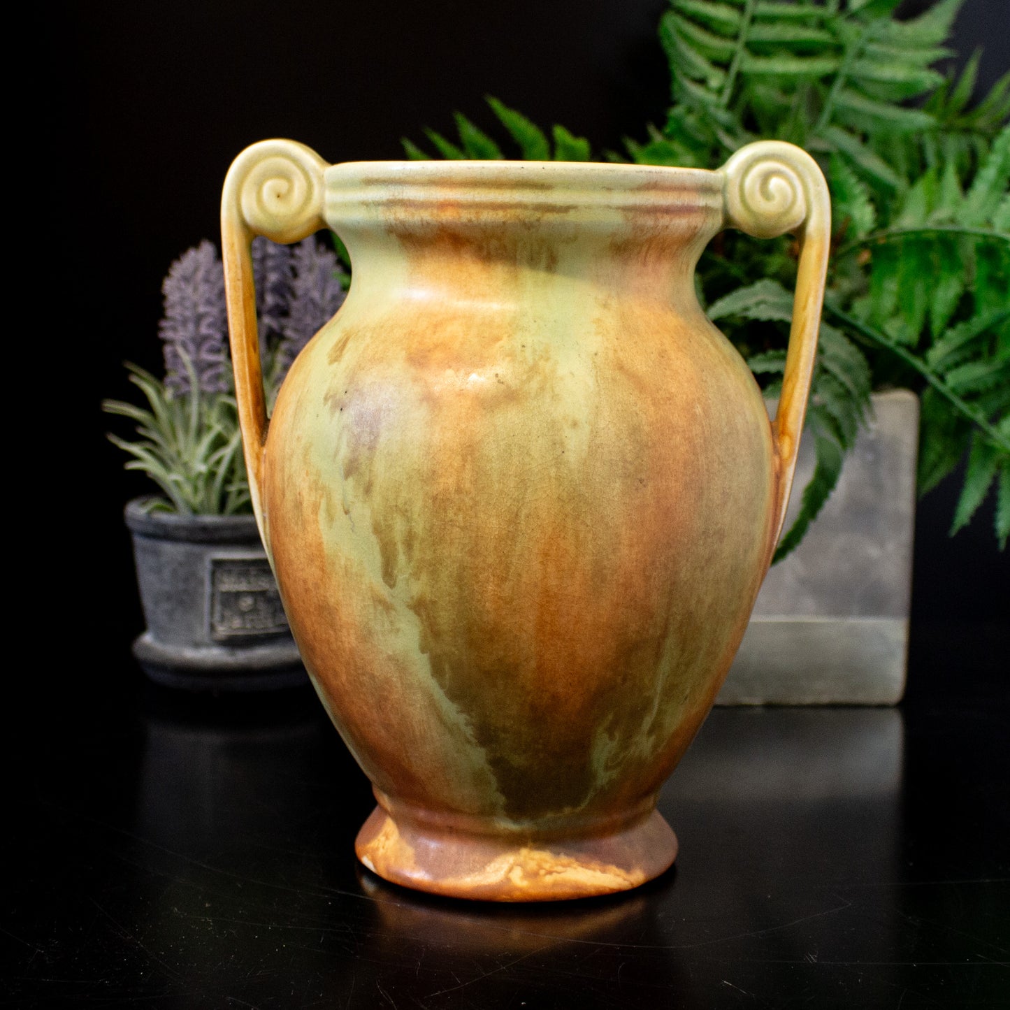 Vintage Shorter & Sons Pottery Art Deco Style Loop Handle Vase