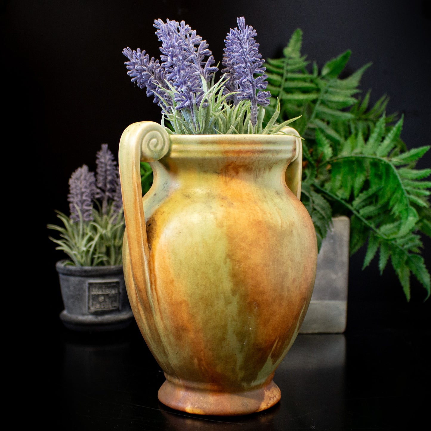 Vintage Shorter & Sons Pottery Art Deco Style Loop Handle Vase