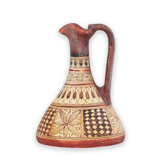Vintage Small Greek Style Handmade Hand Painted Jug