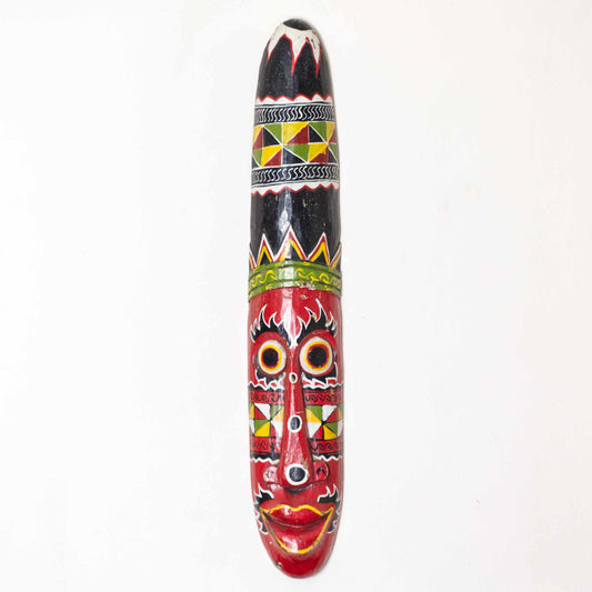 Antique vintage hand carved hand painted African totem pole wall hanging